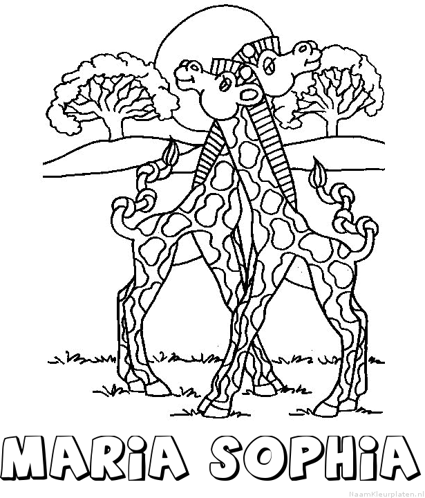 Maria sophia giraffe koppel kleurplaat